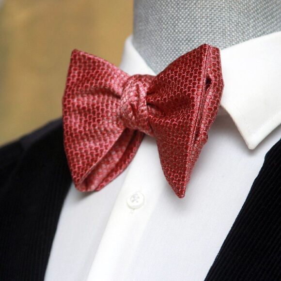 New Men's Self-tied Bow Tie 100%Silk Big Butterfly Dusty Red S649 - Picture 1 of 14